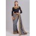 GREY INDIAN DESIGNER WEDDING WEAR SAREE